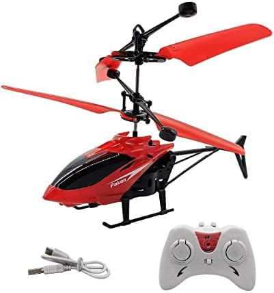 FLYCON Exceed Helicopter with Radio Remote Control and Hand Sensor Charging Helicopter 2 in 1 Toys with 3D Light Toys for Boys Kids (Indoor & Outdoor Flying)(Multicolour)