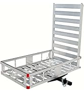 MaxxHaul 80779 50" x 29.5" Trailer Hitch Mount Aluminum Cargo Carrier With High Side Rails With 4...