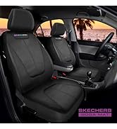 Skechers GOGA Mat Car Seat Covers, Neoprene Front Seat Cover Set, Black Waterproof Seat Covers f...