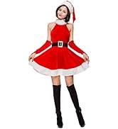 TENDYCOCO Women Santa Dress Costume Mrs. Santa Claus Suit Christmas Costume Set Xmas Suit