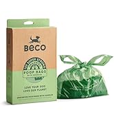 Beco Strong & Large Poop Bags - 120 Loose packed with Tie Handles - Box Dispenser - Unscented Dog...