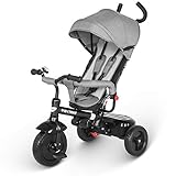 besrey Kids Trike Tricycle Toddler Tricycle with Adjustable Canopy, Parent Push Handle for 1-6 Years Baby Toddler - Gray