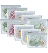 RLAVBL Quart Freezer Bags Reusable Food Storage Bags for Vegetable, Liquid, Snack, Meat, Sandwich...