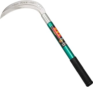 Steel Grass Sickle,Clearing Sickle,Brush Clearing Sickle with Carbon Steel Blade and Aluminum Handle - Multipurpose Garden...