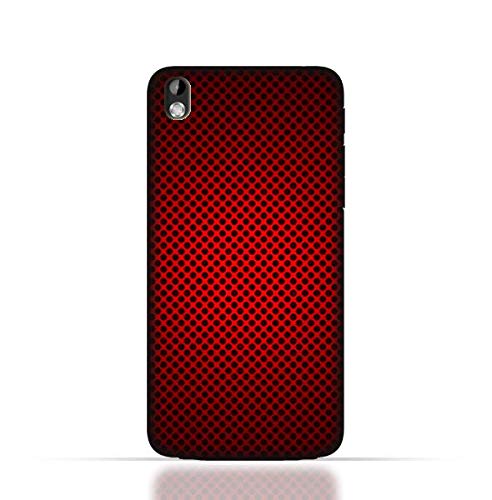 HTC Desire 816 TPU Silicone Case With Abstract Red With Black Dots Pattern Design.