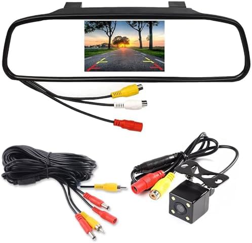 Wried Reversing Camera Kit 4.3 inch TFT LCD Car Rear View Mirror Monitor 4LEDs Waterproof Night Vision Reverse Backup Rear View Camera