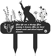 Rngmsi Pet Grave Markers Cat - Cat Memorial Garden Stake Metal Cat Memorial Plaque Cat Grave Mark...