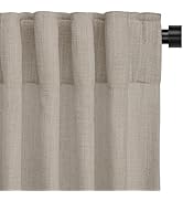 INOVADAY Linen Curtains 108 Inches Long for Living Room Bedroom, Back Tab Sheer Privacy Curtains ...