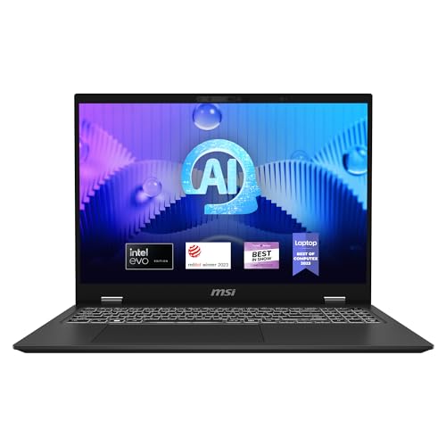 MSI Prestige 16 AI Evo Laptop: Intel Ultra 7-155H, 16" UHD+ OLED Display, 32GB DDR5, 2TB NVMe SSD, HDMI, SD Card Reader, Win 11 Pro: Stellar Gray B1MG-020US