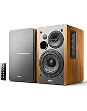 Edifier R1280DB Powered Bluetooth Bookshelf Speakers - Optical Input - Wireless Studio Monitors - 4 Inch Near Field Speaker - 42W RMS - Wood Grain Brown