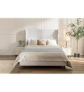 GDFStudio Tall Headboard Upholstered Bed,King Size Platform Bed Frame with Headboard Wingback,54"...