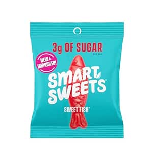 SmartSweets Sweet Fish, Low Sugar Gummy Candy (3g), Low Calorie (130), Gluten-Free -1.8oz (Pack of 12) Packaging may vary