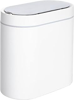 SYNCVIBE Bathroom Trash Can with Lid 2 Gallon Slim Motion Sensor Garbage Can Narrow Automatic Plastic Trash Bin for Bedroo...