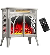 Antarctic Star Electric Fireplace Stove Heater, 3D Infrared Fireplace, 5100BTU MAX 1500W, All-Met...