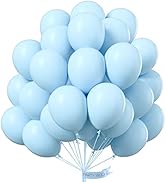 PartyWoo Blue Balloons, 50 pcs 12 Inch Pastel Blue Balloons, Latex Balloons for Balloon Garland A...