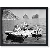 Poster Master Vintage Women Eating Pasta on Lake Poster - Retro Picnic Print - Photography Art - ...