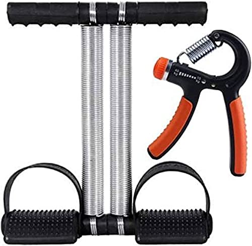 GJSHOP Double Spring Tummy Trimmer with Adjustable Hand Gripper Combo Gym & Fitness Kit