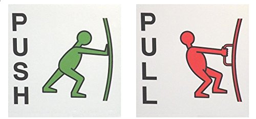 Asmi Collections Self Adhesive Push and Pull Sign Stickers - Set of 3 :  : Office Products