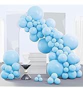 PartyWoo Blue Balloons, 140 pcs Light Blue Balloons Different Sizes Pack of 18 Inch 12 Inch 10 In...