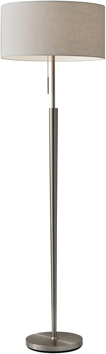 Adesso 3457-22 Hayworth 65" Floor Lamp, Satin Steel, Smart Outlet Compatible