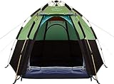 Toogh 2-3-4 Person Camping Tent 60 Seconds Easy Quick Set Up Tent Waterproof Pop Up Dome Family Hexagon Outdoor Sports Backpacking Tents Double Layer Flysheet Camping Sun Shelters & Height 66 inches