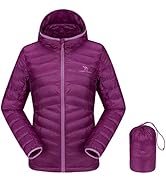 CAMEL CROWN Women's Lightweight Hooded Down Jacket Packable Puffer Insulated Coats