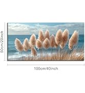 GAFSING Foxtail Grass Wall Art Beach Canvas Painting Beautiful Soft Pampas Grass Artwork Picture ...