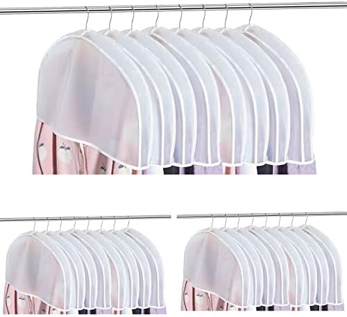 Patelai 32 Pieces Shoulder Coversfor Hanging Clothes 24 x 12 x 2 Inches Dust Covers for Hanging Clothes for Closet Storage Suit, Coats, Jackets, Dress Closet Storage