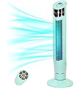 Antarctic Star Tower Fan 360°Oscillating Fan Quiet Cooling 24H Timer Remote Control Powerful Stan...