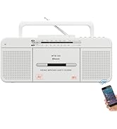 WISCENT Retro Cassette Player AM/FM Radio, Portable Tape Player Recorder with Bluetooth, Build Mi...