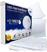 Everlasting Comfort Waterproof Queen Size Mattress Protector with 2 Pillow Protectors