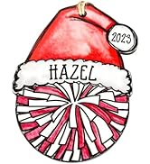 Personalized Cheer Santa Hat Christmas Ornament Custom Name for Cheeleader Coach Mom Dad Grandma ...