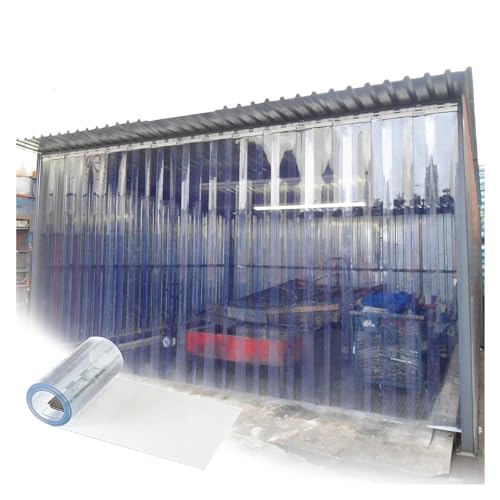 Clear PVC Vinyl Strip Door Curtain Windproof Dust Proof Partition Curtain for Store Bedroom Supermarket 182x350cm