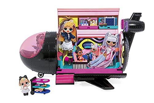 LOL Surprise OMG Remix 4 in 1 Exclusive Plane Playset Transforms 50 Surprises - Airplane, Car, Recording Studio, Mixing Booth with Colorful Doll Accessories, Play Set Gift for Kids Ages 6-11