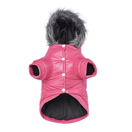 lesypet Dog Coats for Small Dogs, Dog Jacket Warm Dog Winter Coat Windproof Puffer Jacket for Puppy, Chihuahua, Pink S