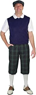 Golf Knickers Black Watch - Mens - White - Sweater Golf Outfits