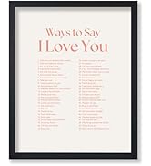 Vintage Typography Poster - Retro Inspirational Print - Ways to Say I Love You, Valentine’s Day, ...