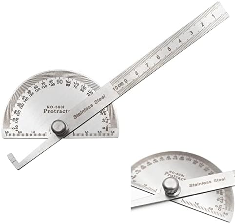 LYFJXX Angle Protractor,Stainless Steel Angle Ruler Finder 0-180 Degrees,10 cm Woodworking Ruler, Angle Measure Tool, Angle Finder Ruler, Craftsman Angle Measure Tool