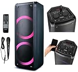 Reflexion PS09BT Mobiler Buetooth Partylautsprecher, DJ, Karaoke, 500Watt, UKW-PLL Radio, Disco LED Effekt mit...