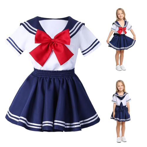 JOYSHOP Anime Kids Girl's School Uniform Sailor Dress, Girls, Medium