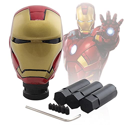 AUTO MT Iron Man Universal Car Gear Shift Knob Modified Car Gear Shift Knob Auto Transmission Shift Lever Knob Metal for All CAR