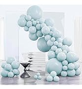 PartyWoo Retro Aqua Balloons, 85 pcs Pale Aqua Balloons Different Sizes Pack of 18 Inch 12 Inch 1...