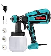 Kiprim Durable 550W Paint Sprayer Spray Gun with 3 Copper Nozzles, 3 Spray Patterns for Fence, Ca...