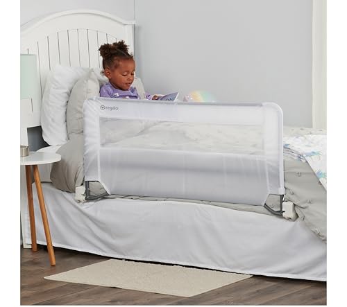 Regalo Swing Down Bed Rail Guard, with Reinforced Anchor Safety System