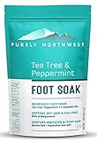 PURELY NORTHWEST-Tea Tree Oil & Peppermint Foot Soak with Epsom Salt-for Stubborn Foot Odor, Athletes Foot Burning & Itching, Damaged Discolored Nails-A Natural Callus Remover 16 Ounces