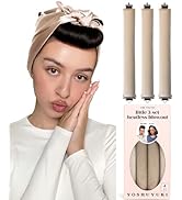 YOSHUYUKI Little Velvet Overnight Blowout 3 Rods Heatless Hair Curler to Sleep in Satin Heatless ...