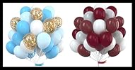 PartyWoo Blue and Burgundy Gray White Balloons