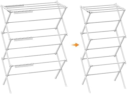 Rbitroise Foldable Drying Rack Clothing,Clothes Drying Rack Folding Indoor and Outdoor Rack,Laundry Drying Rack Collapsible,-40.5" x 29.1" x 14.1",White