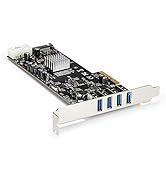 StarTech.com 4 Port USB 3.0 PCIe Card w/ 4 Dedicated 5Gbps Channels (USB 3.2 Gen 1) - UASP - SATA...