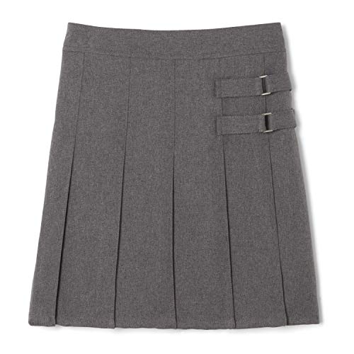 French Toast Big Girls' Two-Tab Pleated Scooter, Grey, 14